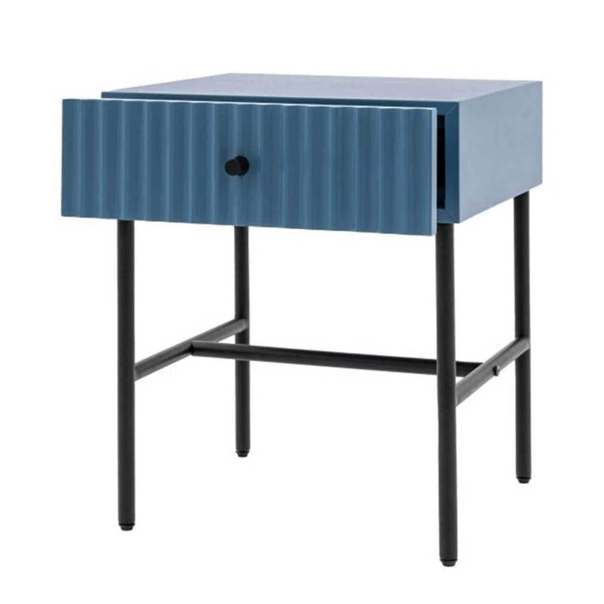 Gallery Direct Buckhurst 1 Drawer Bedside Blue 400x400x500mm - Image 3