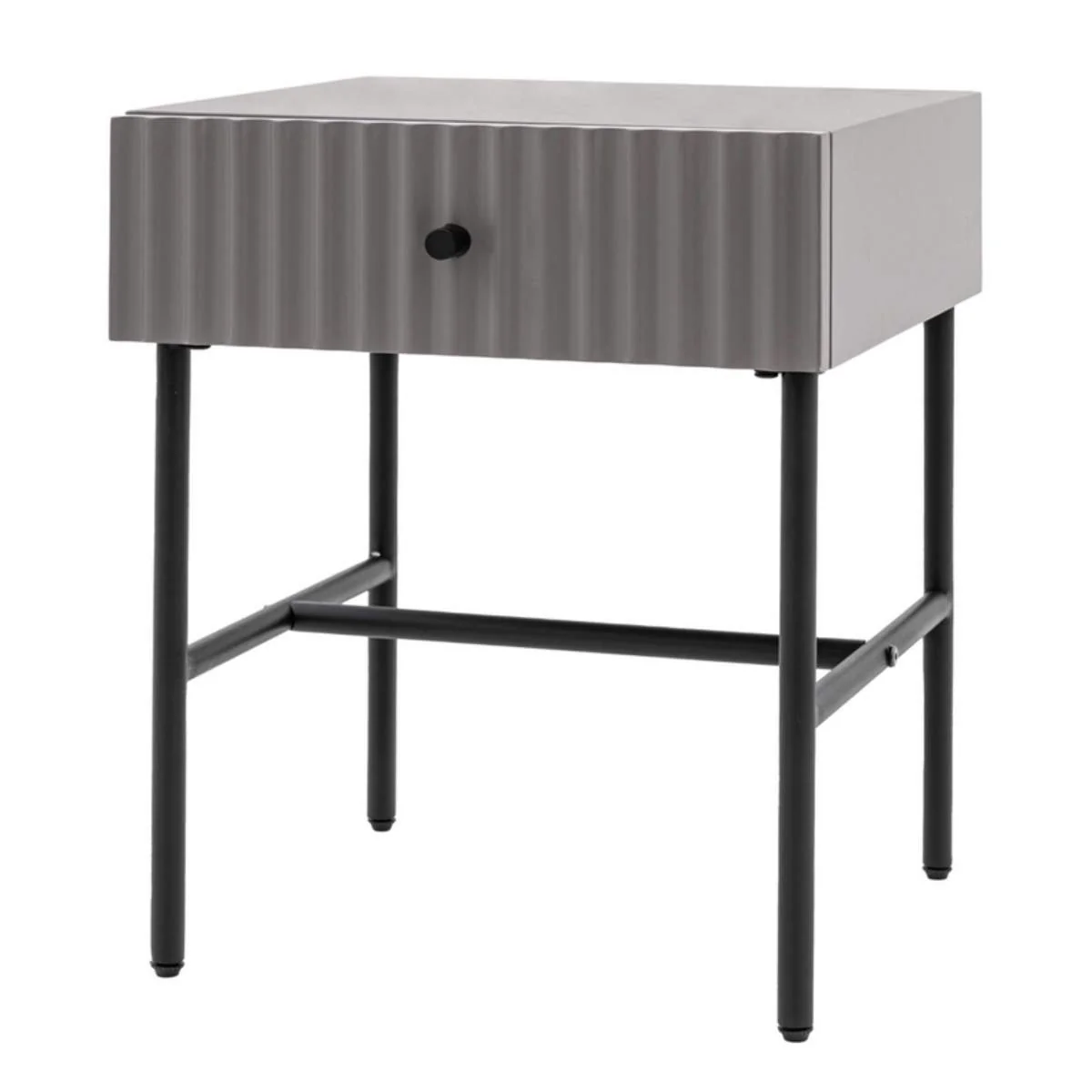 Gallery Direct Buckhurst 1 Drawer Bedside Grey 400x400x500mm - Image 2