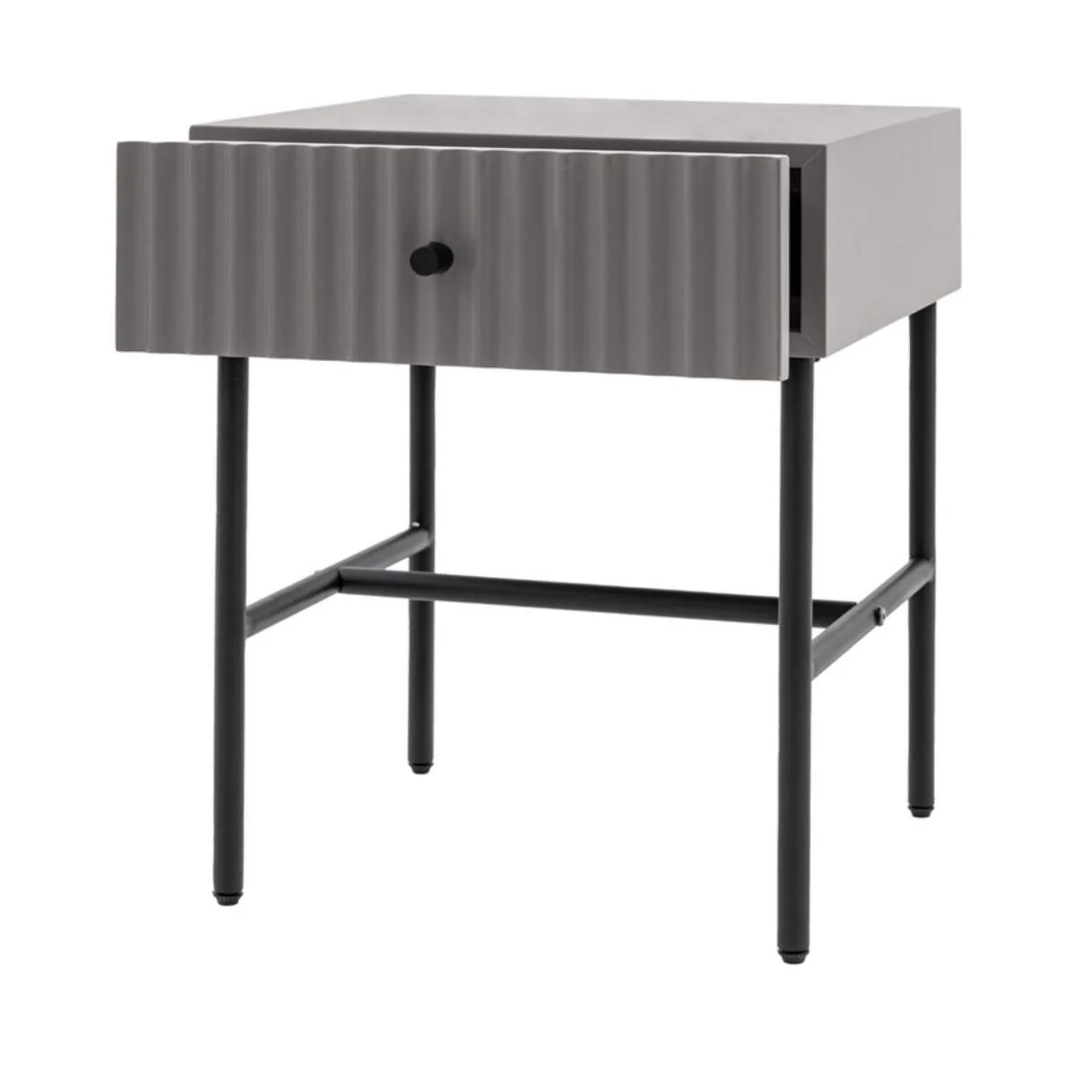Gallery Direct Buckhurst 1 Drawer Bedside Grey 400x400x500mm - Image 3