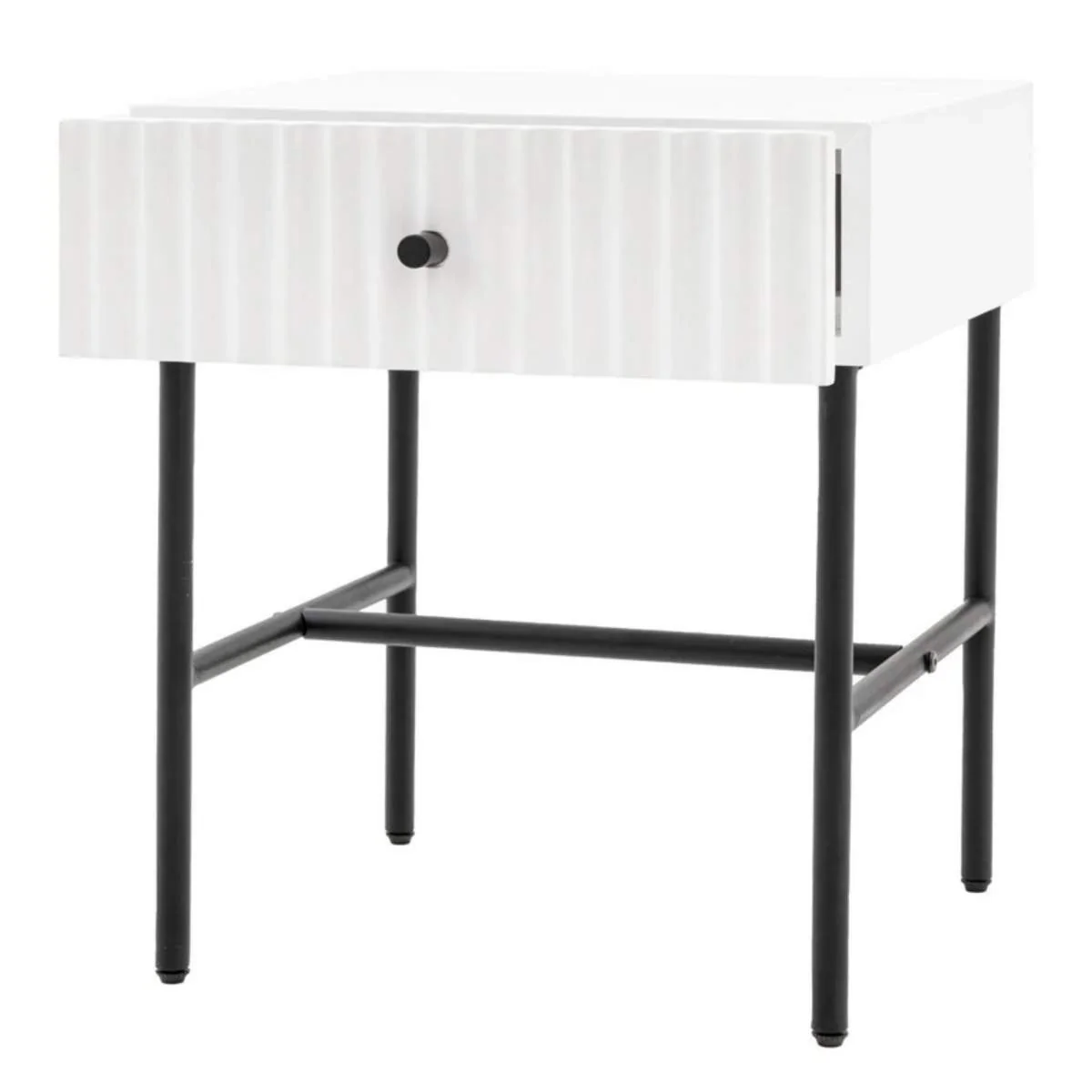Gallery Direct Buckhurst 1 Drawer Bedside White 400x400x500mm - Image 3