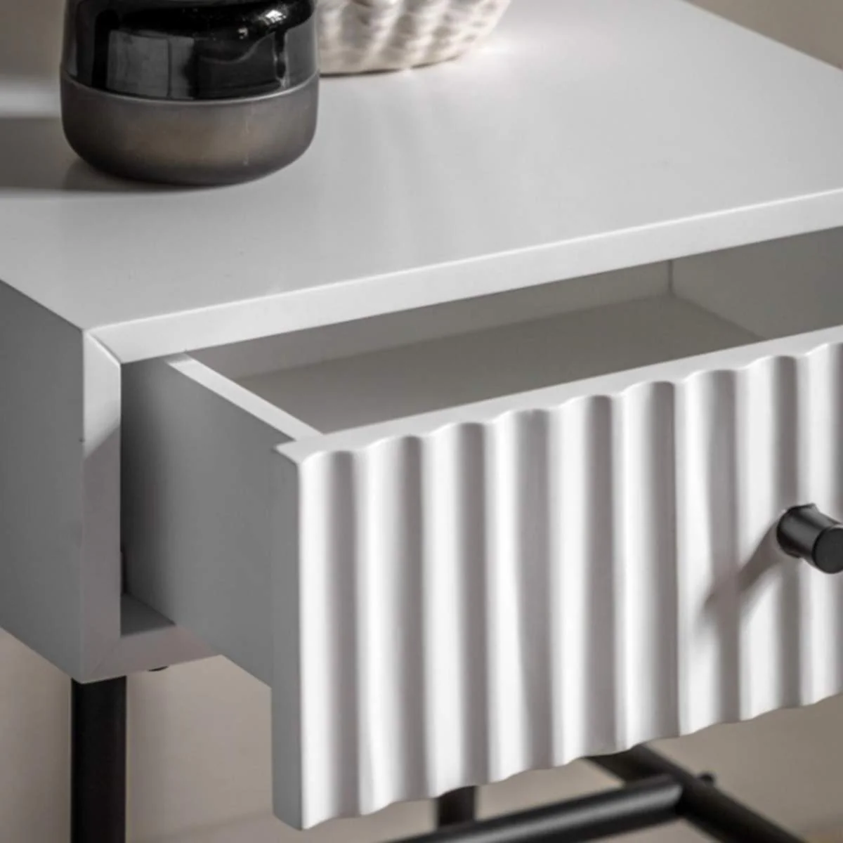 Gallery Direct Buckhurst 1 Drawer Bedside White 400x400x500mm - Image 5