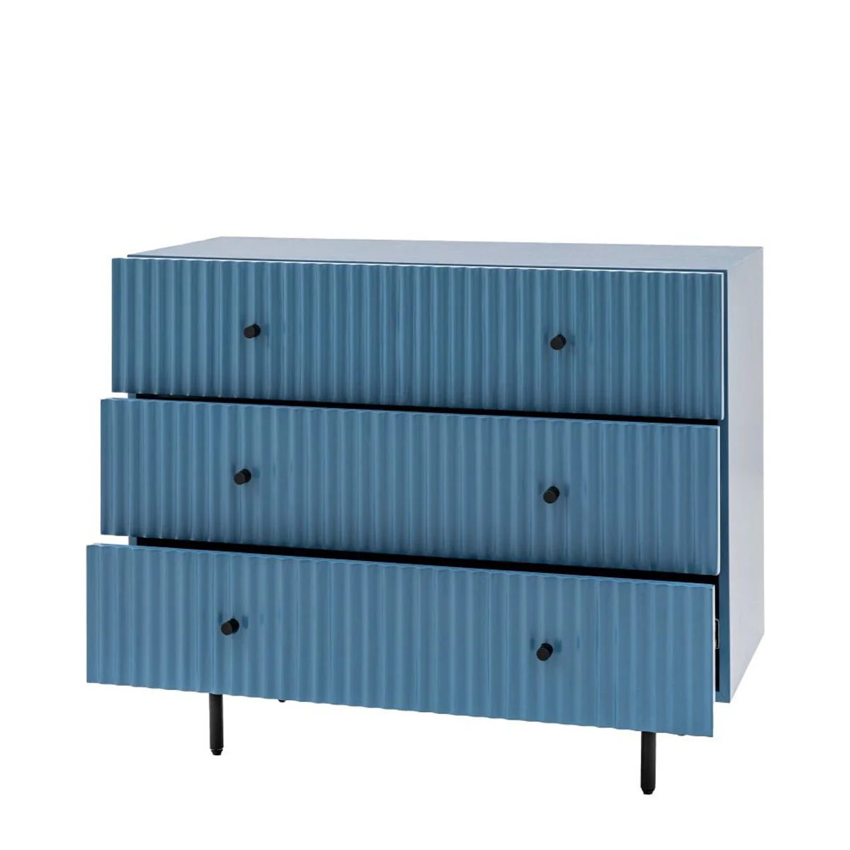 Gallery Direct Buckhurst 3 Drawer Chest Blue 400x900x750mm - Image 3