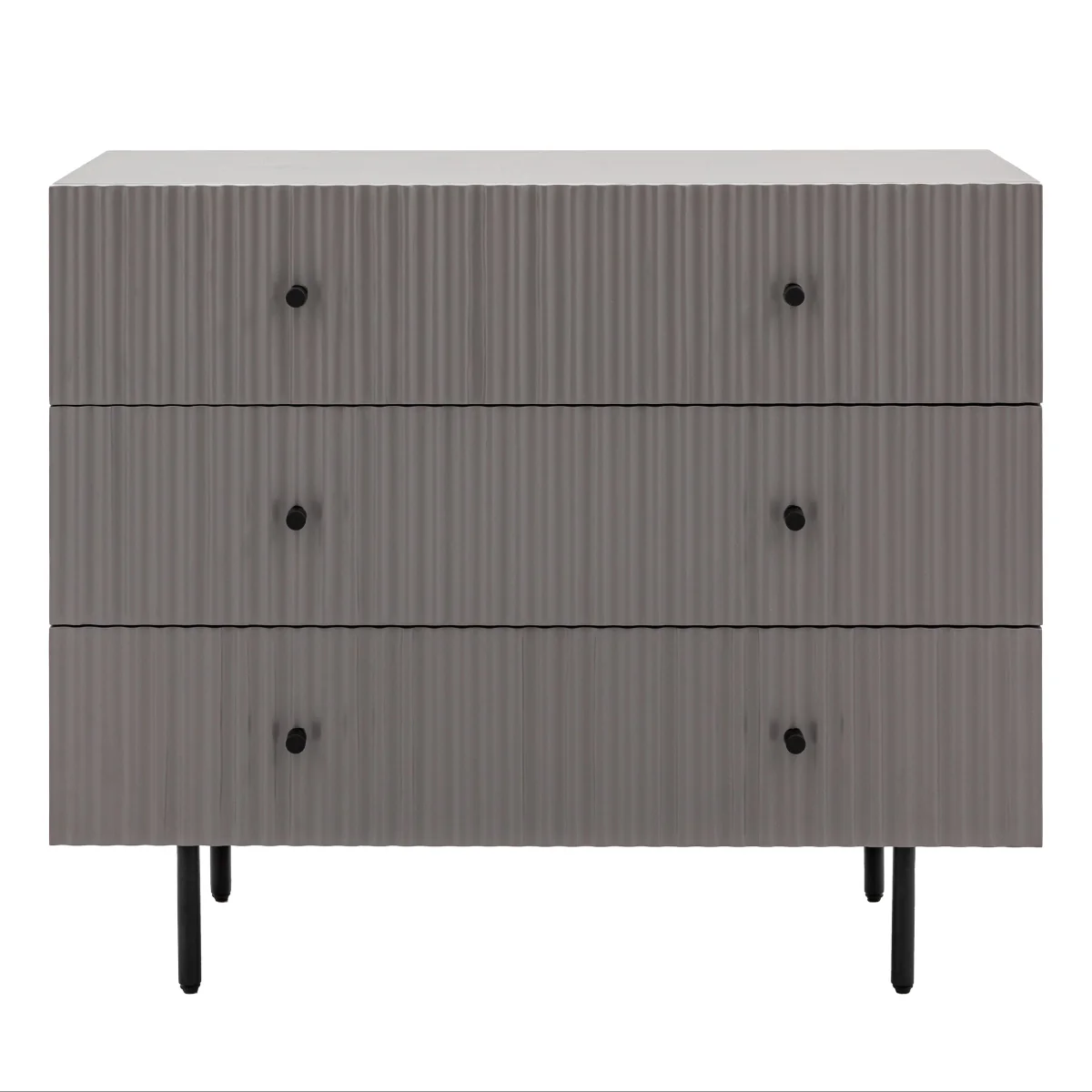 Gallery Direct Buckhurst 3 Drawer Chest Grey 400x900x750mm
