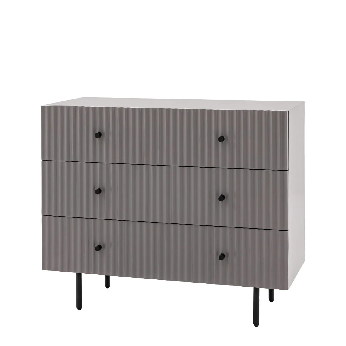 Gallery Direct Buckhurst 3 Drawer Chest Grey 400x900x750mm - Image 2