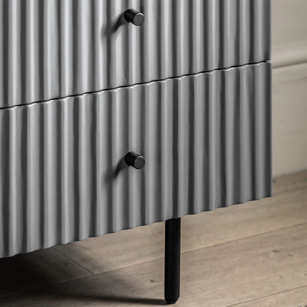 Gallery Direct Buckhurst 3 Drawer Chest Grey 400x900x750mm - Image 6