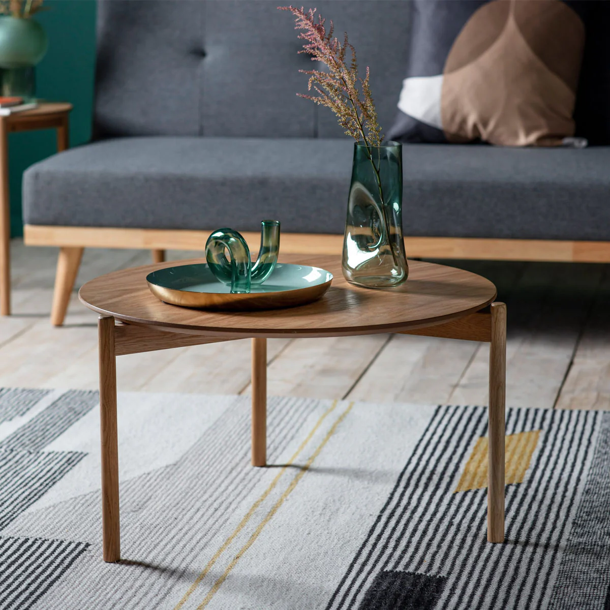 Gallery Direct Burley Coffee Table Oak 700x700x400mm - Image 3