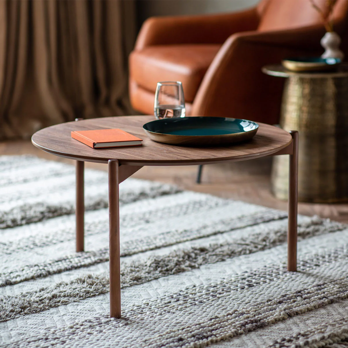 Gallery Direct Burley Coffee Table Walnut 700x700x400mm - Image 3