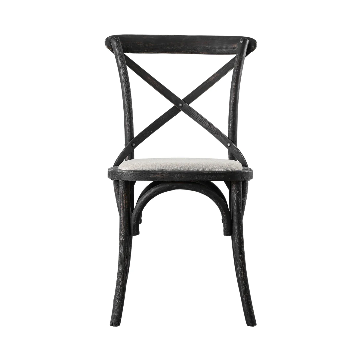 Gallery Direct Cafe Chair Black Linen 470x560x880mm (2pk)