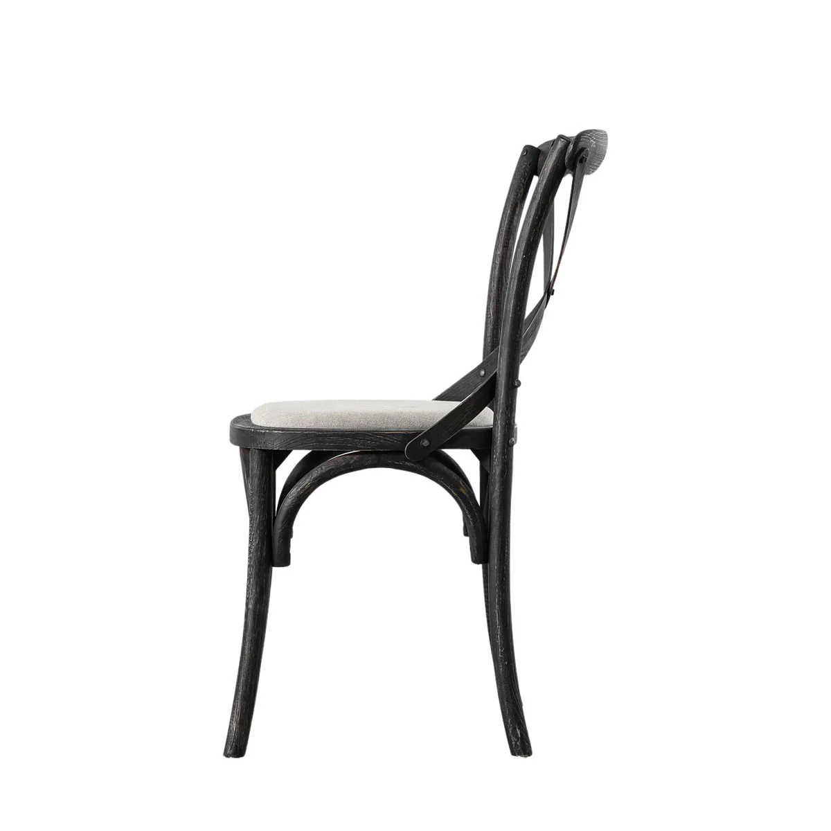 Gallery Direct Cafe Chair Black Linen 470x560x880mm (2pk) - Image 3