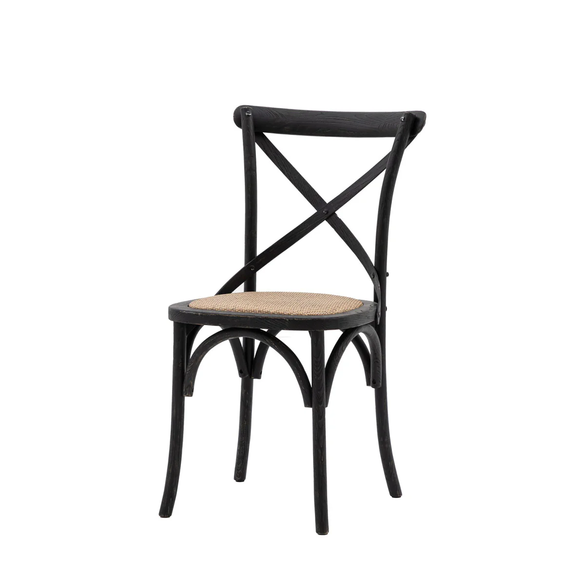 Gallery Direct Cafe Chair Black/Rattan (2pk) - Image 2