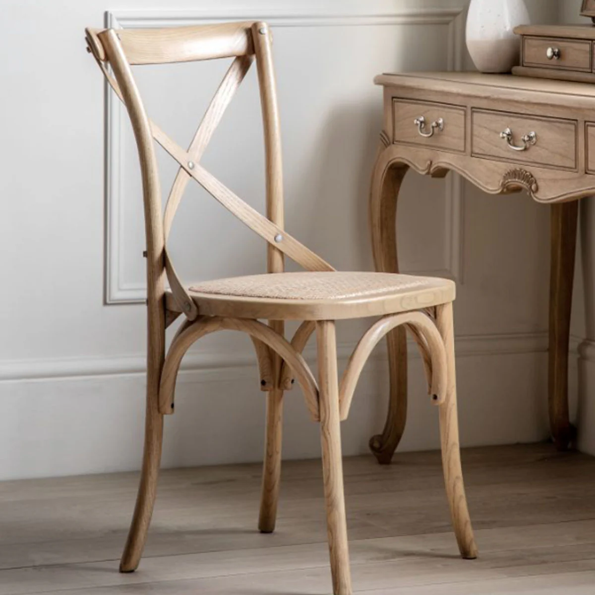Gallery Direct Cafe Chair Oak/Rattan (2pk) - Image 9