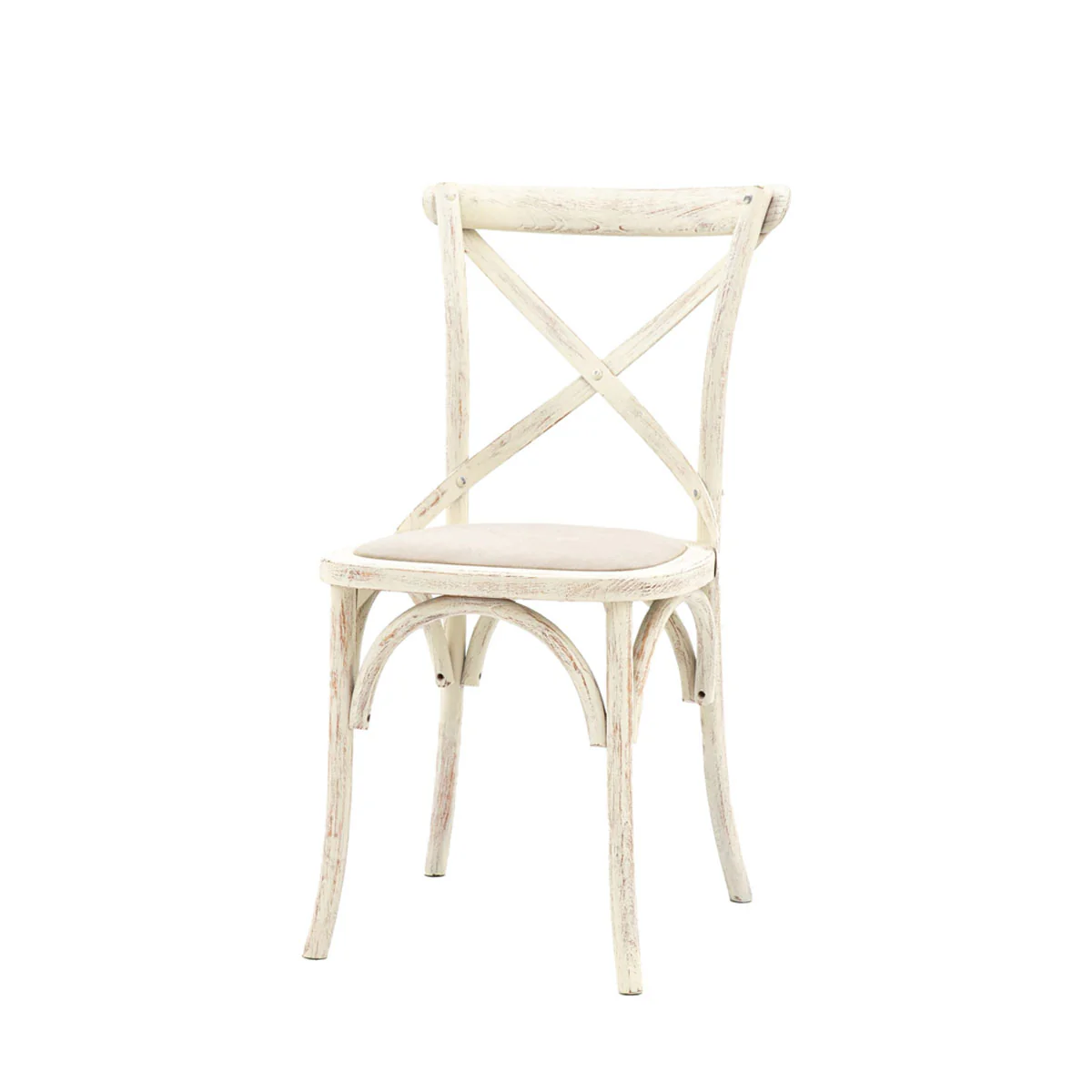 Gallery Direct Cafe Chair White Linen 470x560x880mm (2pk) - Image 2