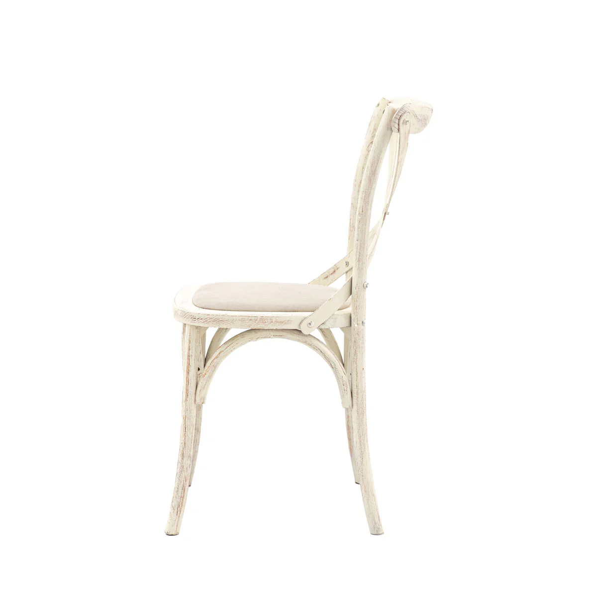 Gallery Direct Cafe Chair White Linen 470x560x880mm (2pk) - Image 3