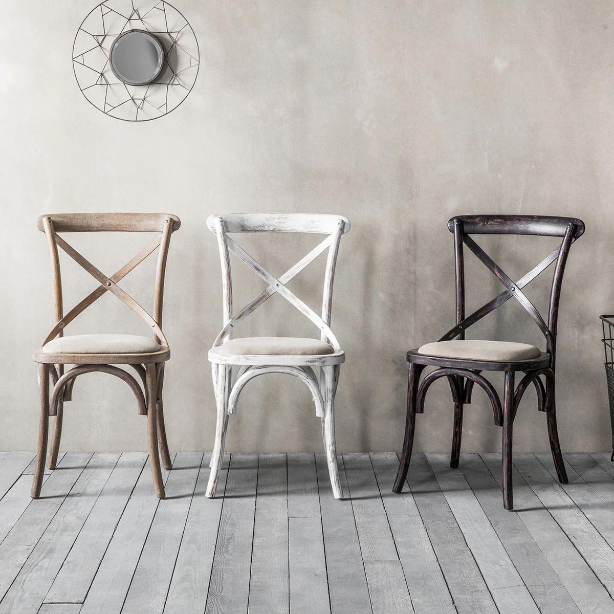 Gallery Direct Cafe Chair White Linen 470x560x880mm (2pk) - Image 5