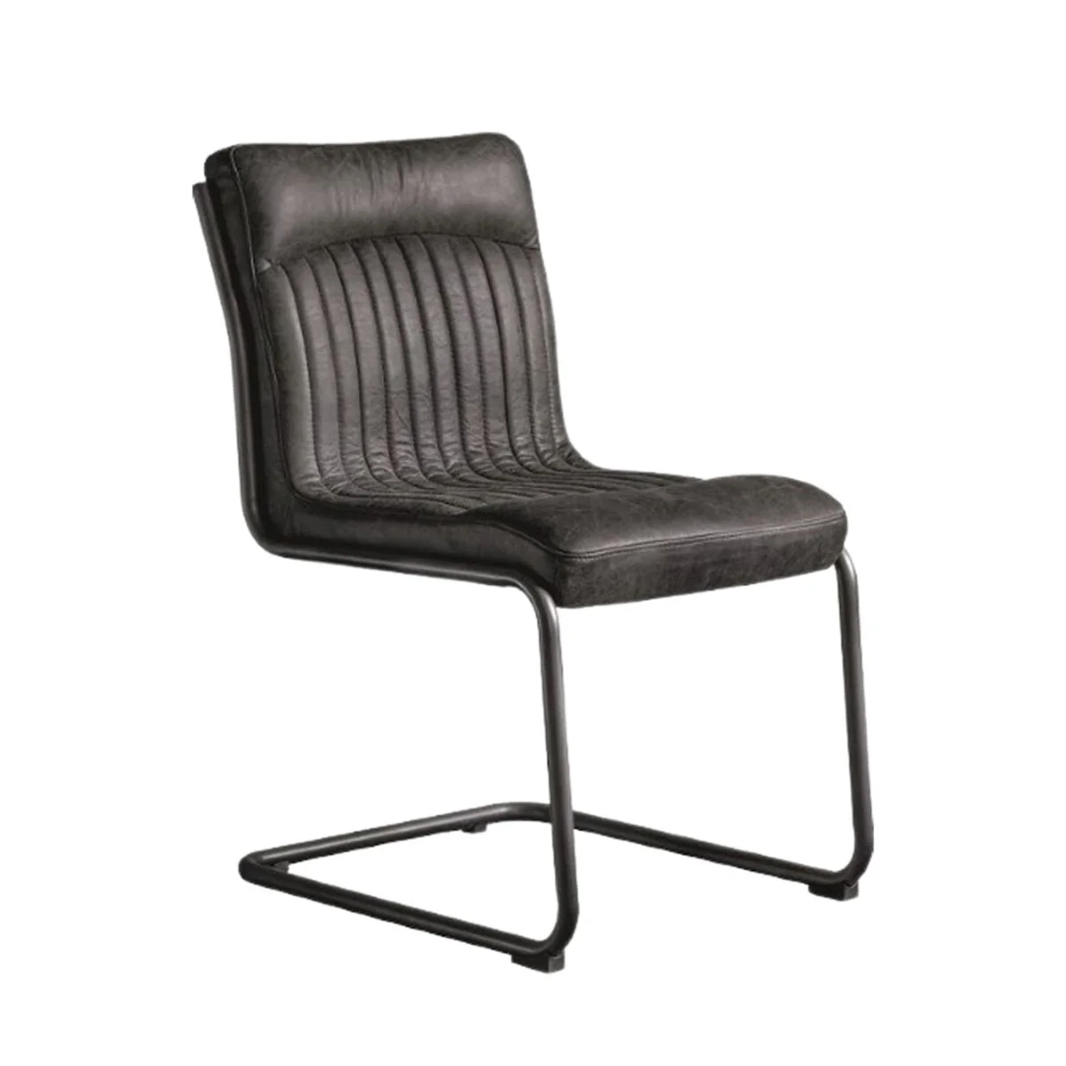 Gallery Direct Capri Leather Chair Antique Ebony 520x660x880mm - Image 2