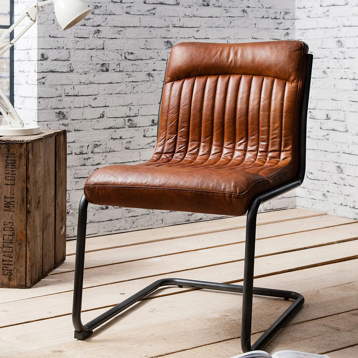 Gallery Direct Capri Leather Chair Brown 520x660x880mm - Image 10