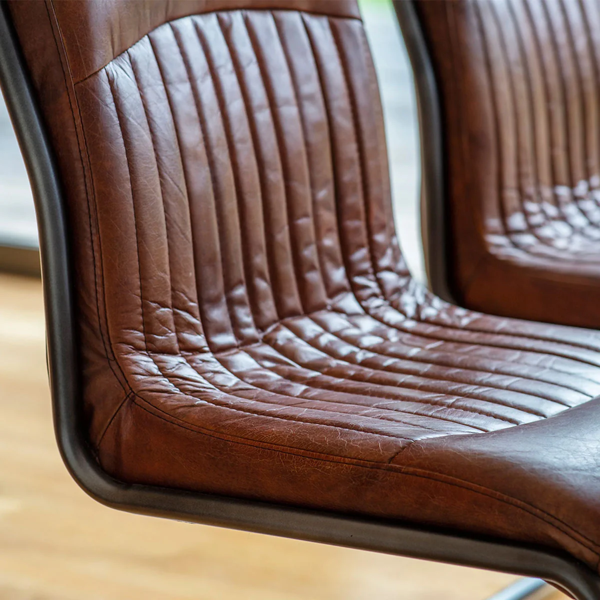 Gallery Direct Capri Leather Chair Brown 520x660x880mm - Image 4