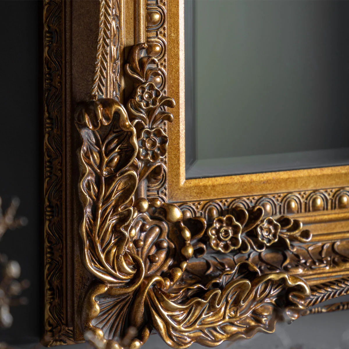 Gallery Direct Carved Louis Mirror Gold 1190x890mm - Image 2