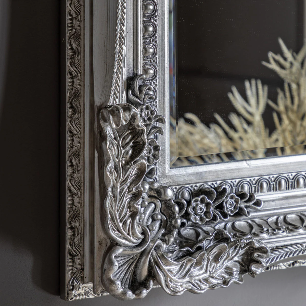 Gallery Direct Carved Louis Mirror Silver 1190x890mm - Image 2