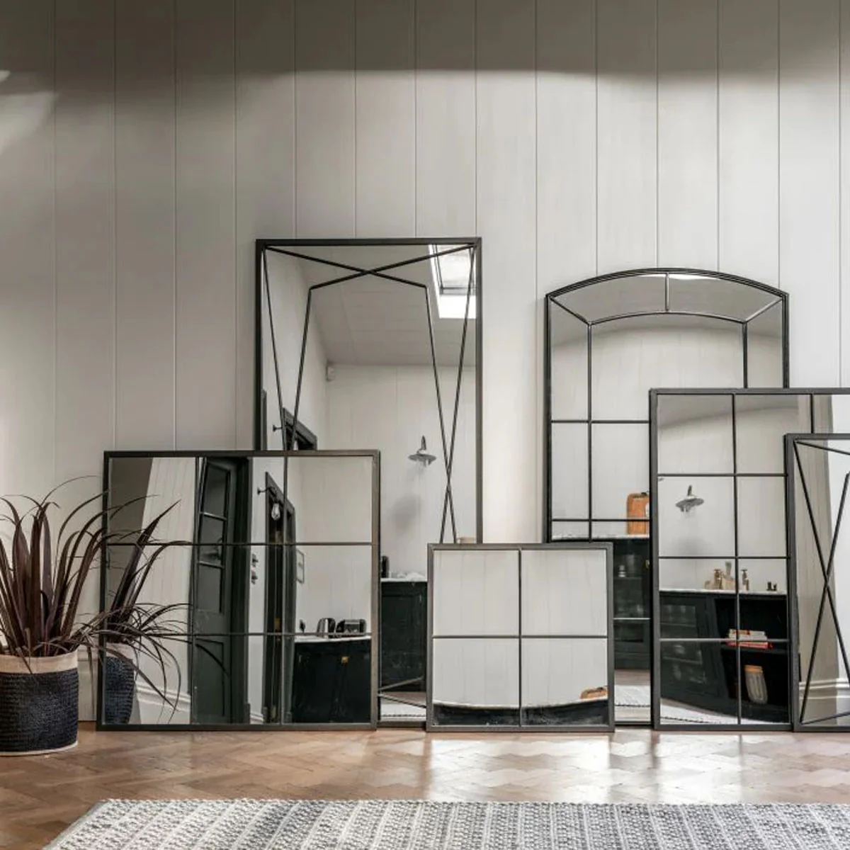 Gallery Direct Chafford Mirror Black 900x25x900mm - Image 3