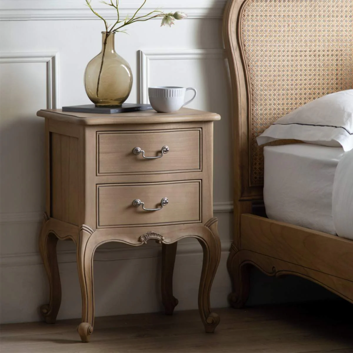 Gallery Direct Chic Bedside Table Weathered 470x400x695mm - Image 7
