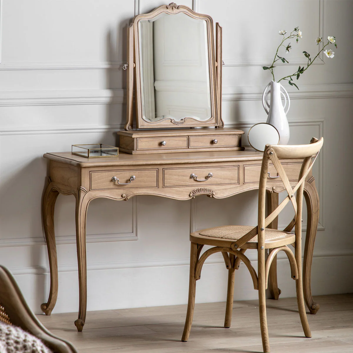 Gallery Direct Chic Dressing Table Weathered 1260x450x760mm - Image 6
