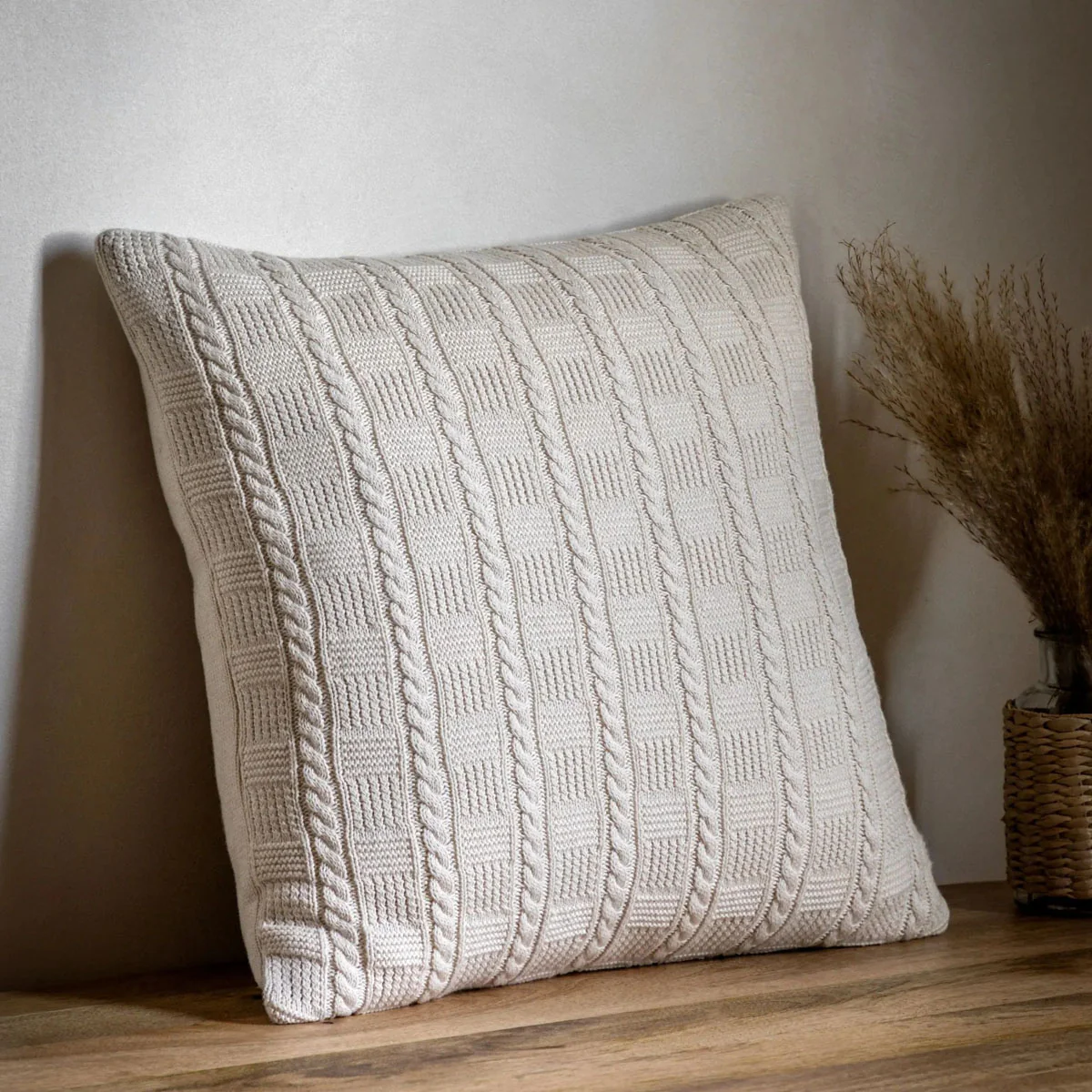 Gallery Direct Cotton Cable Cushion Cream - Image 5