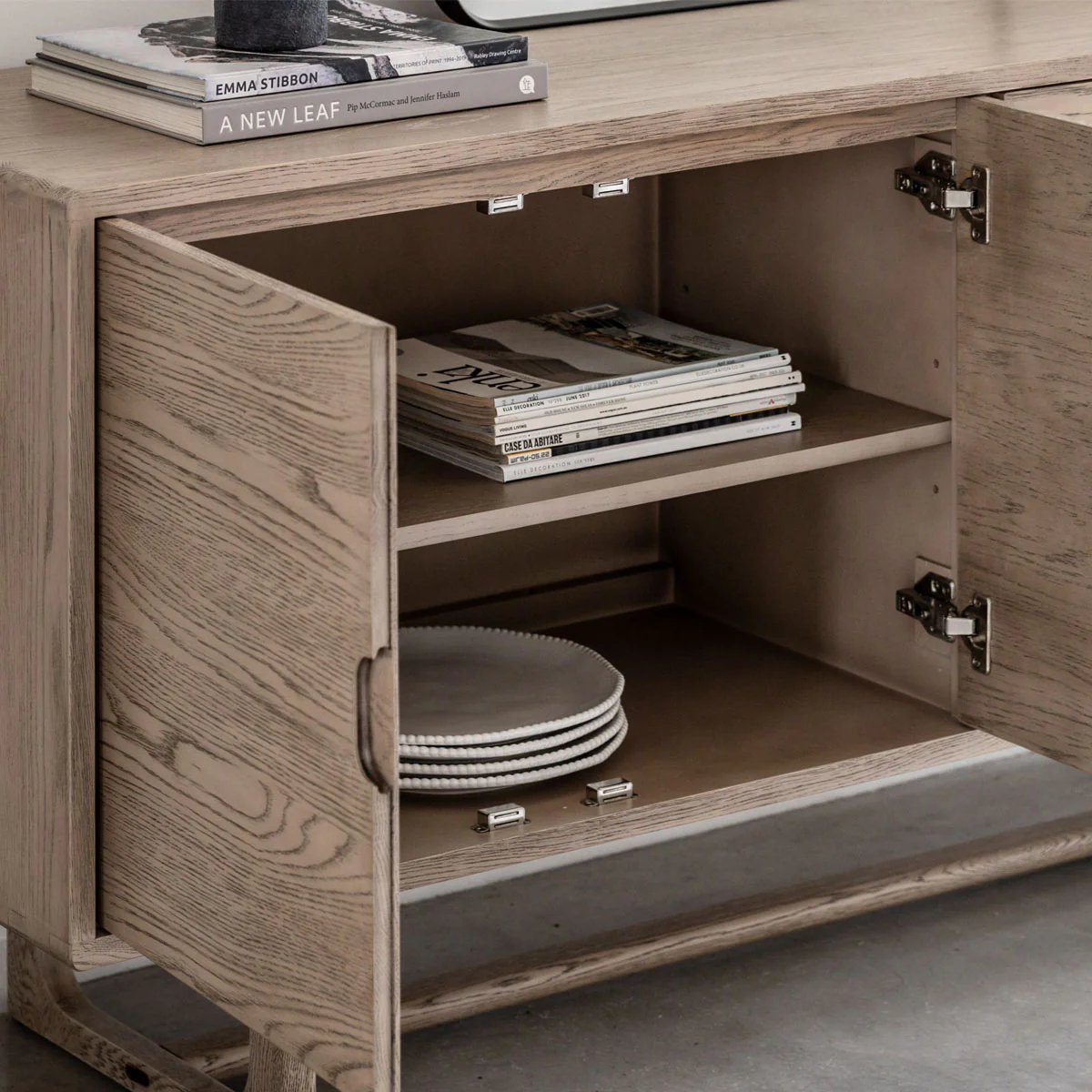 Gallery Direct Craft 4 Door Sideboard Smoked 1700x450x750mm - Image 6