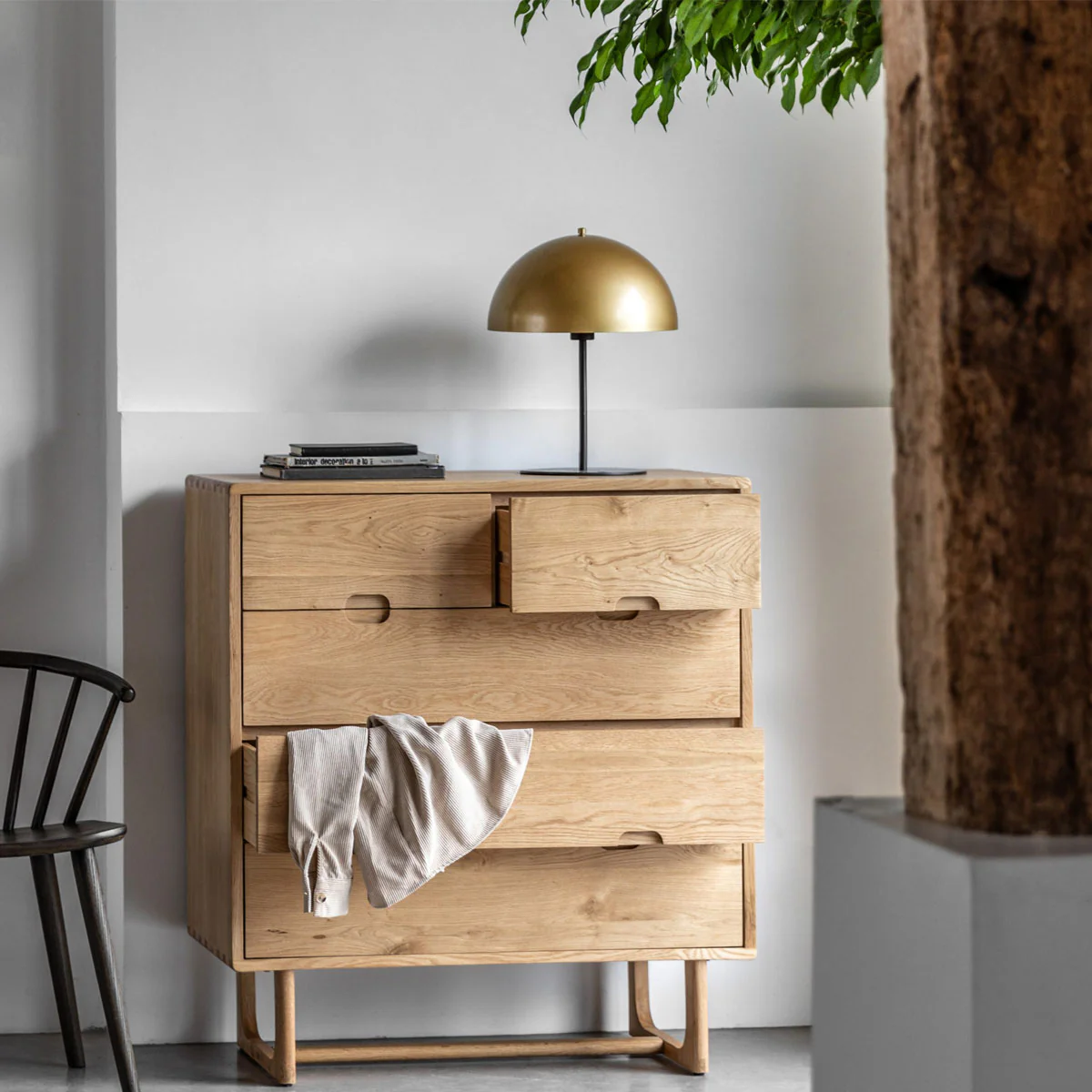 Gallery Direct Craft 5 Drawer Chest Natural 950x450x1060mm - Image 6