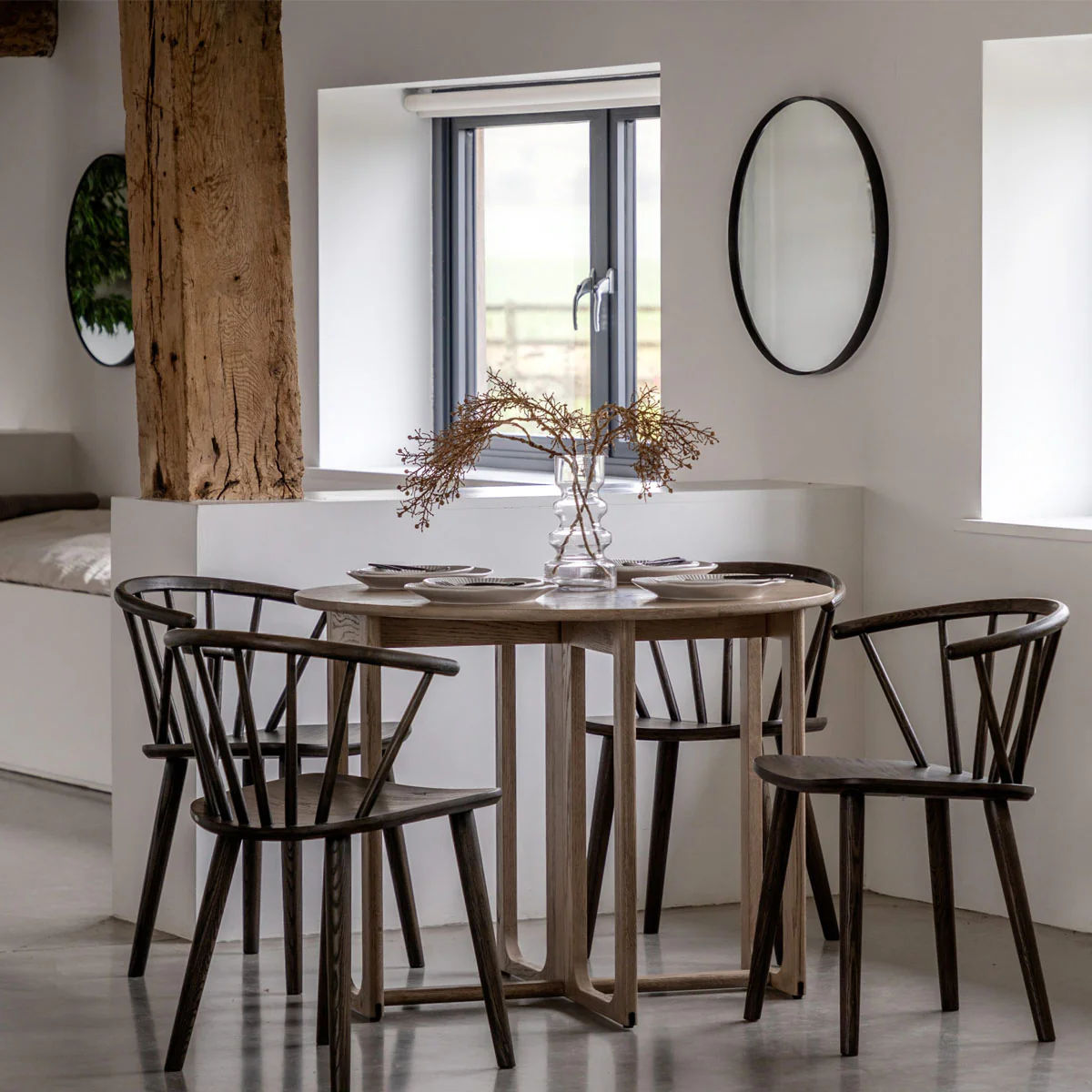 Gallery Direct Craft Folding Dining Table Smoked 1000x1000x750mm - Image 6