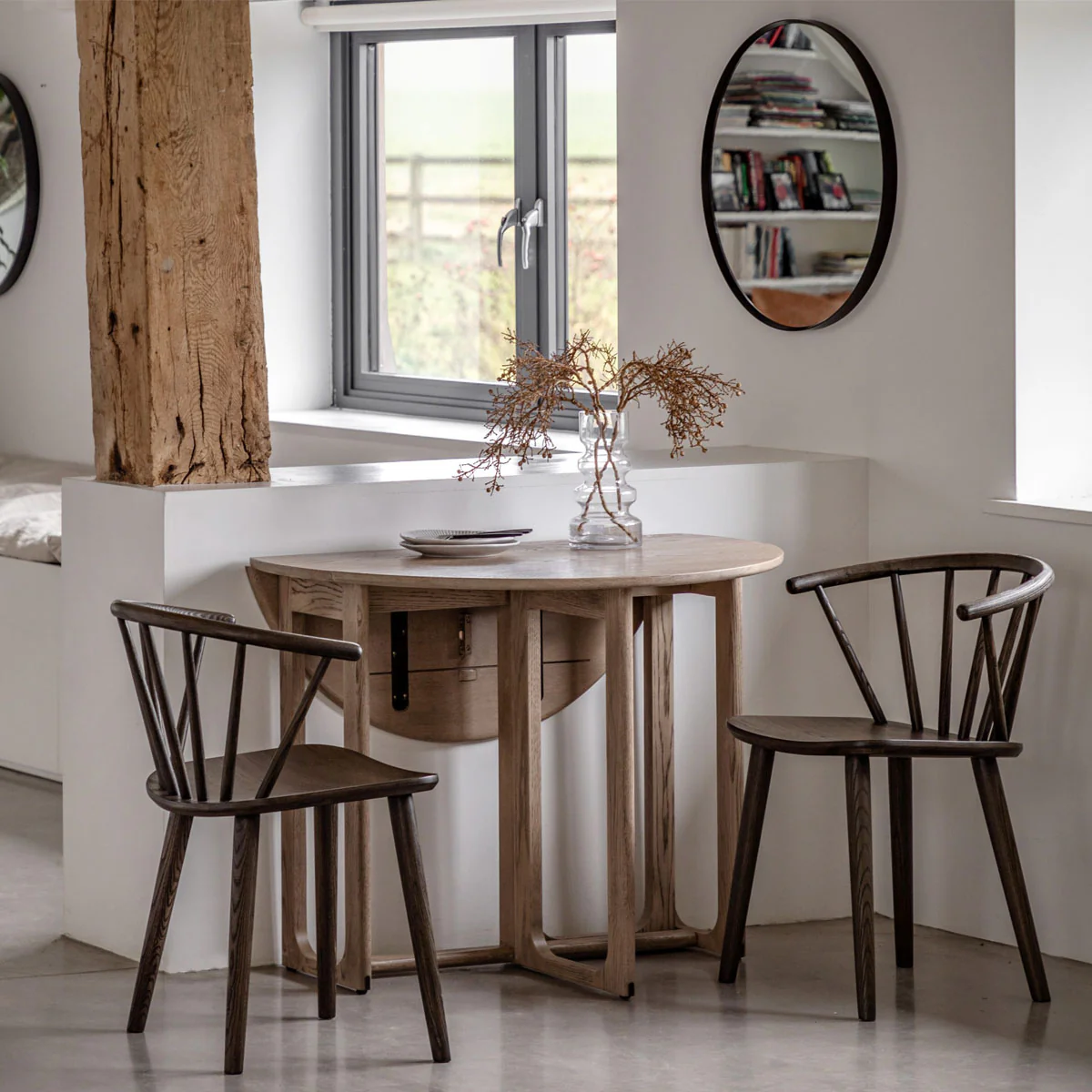 Gallery Direct Craft Folding Dining Table Smoked 1000x1000x750mm - Image 7