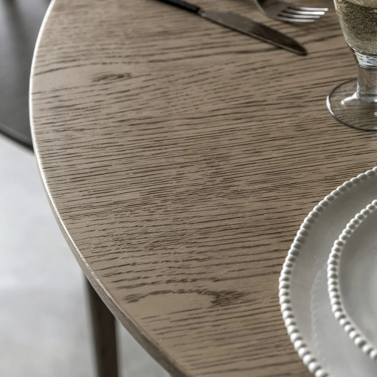 Gallery Direct Craft Round Dining Table Smoked 1100x1100x750mm - Image 3