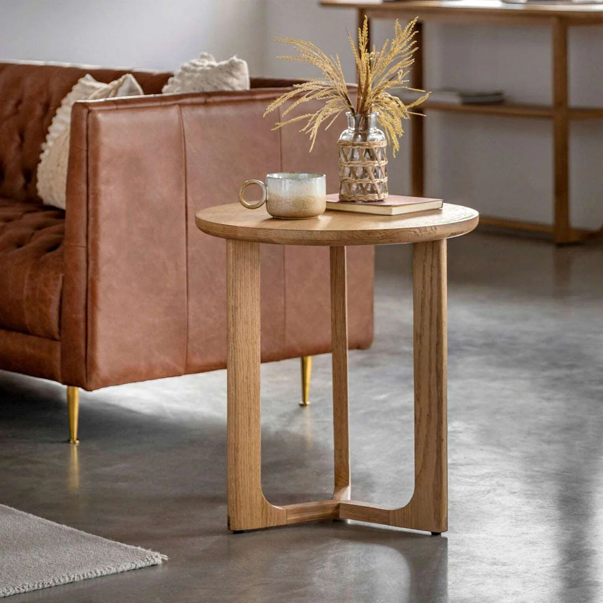 Gallery Direct Craft Side Table Natural 500x500x550mm - Image 4