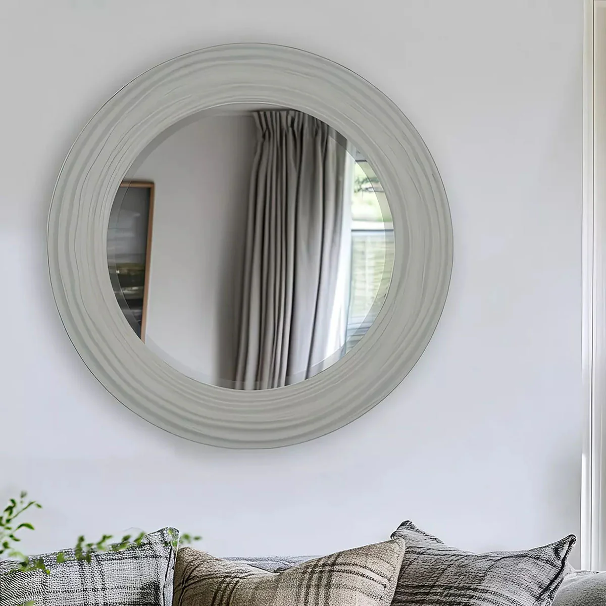 Gallery Direct Cumbria Mirror Light Grey 600x30x600mm - Image 3