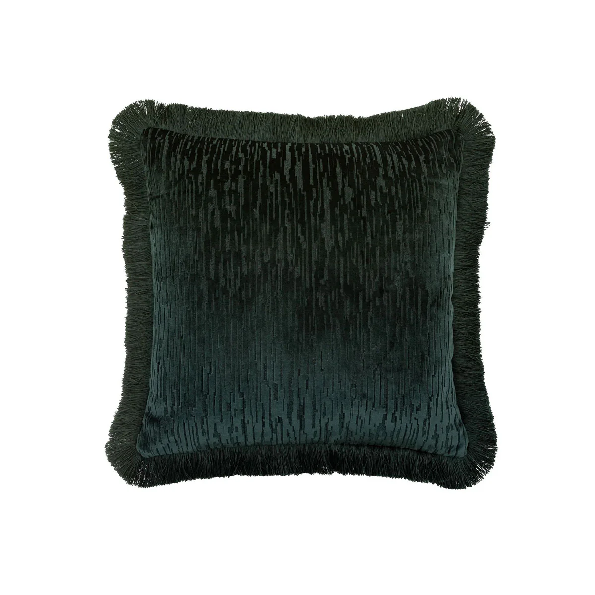 Gallery Direct Cut Velvet Fringe Cushion - Image 3