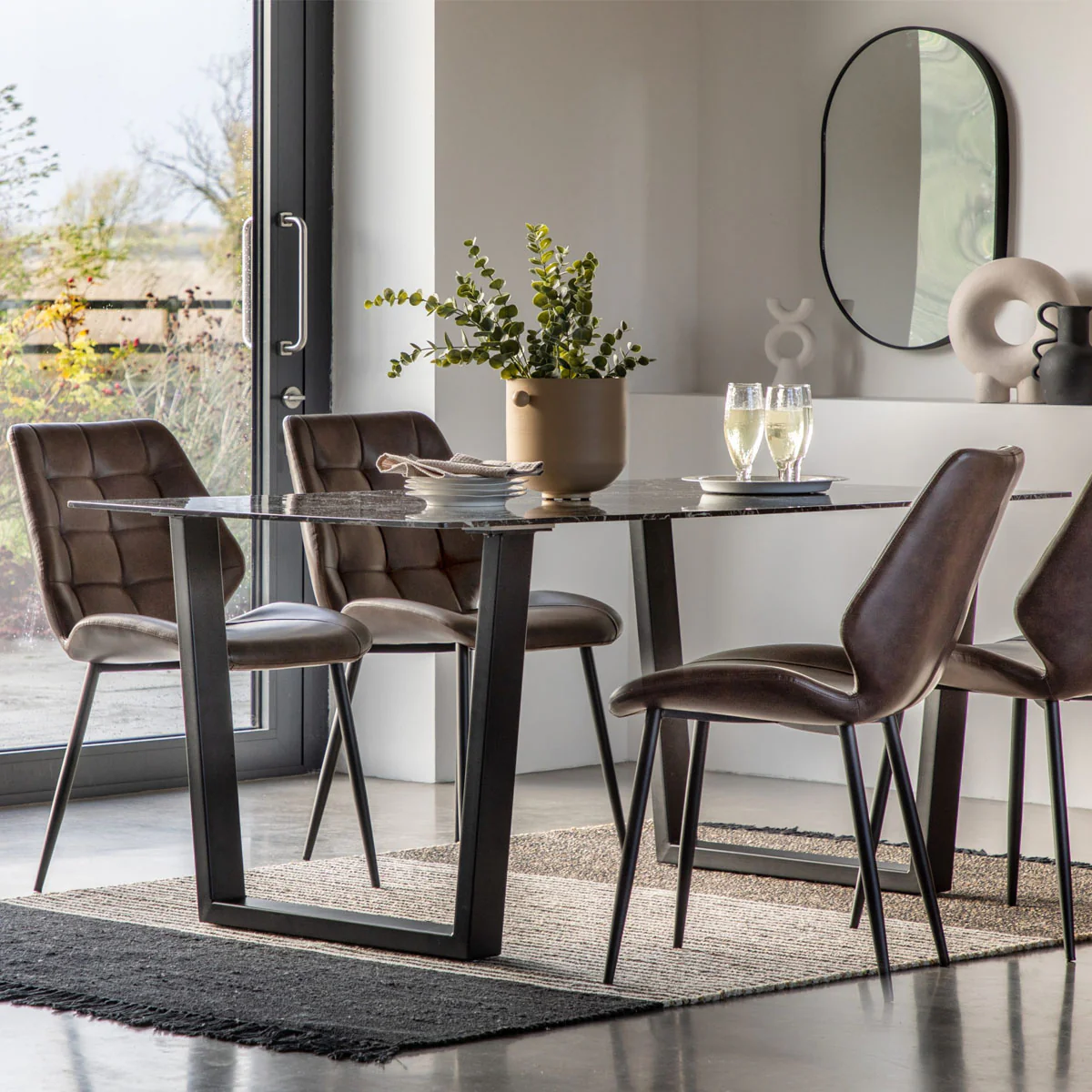Gallery Direct Davidson Dining Table Black Effect 1600x900x750mm - Image 7