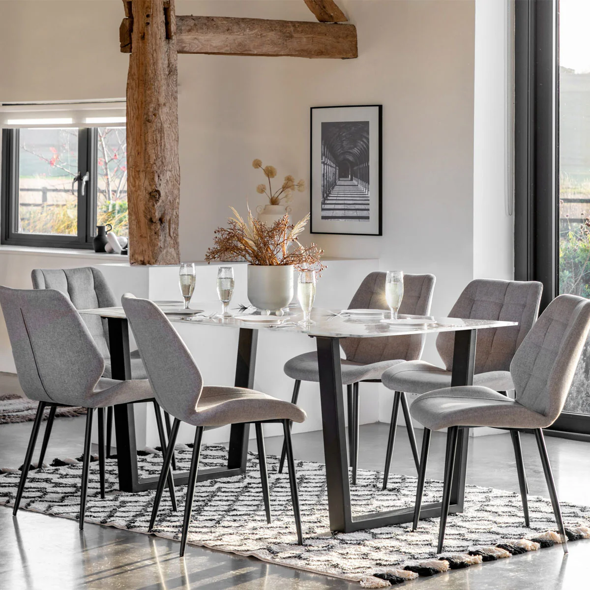 Gallery Direct Davidson Dining Table White Effect 1600x900x750mm - Image 5