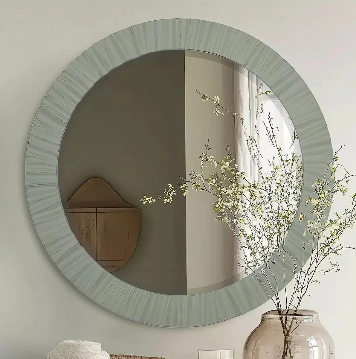Gallery Direct Durham Mirror Soft Green 700x25x700mm - Image 3