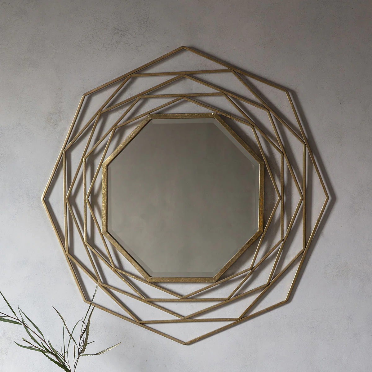 Gallery Direct Estella Mirror Gold 910x910mm - Image 3