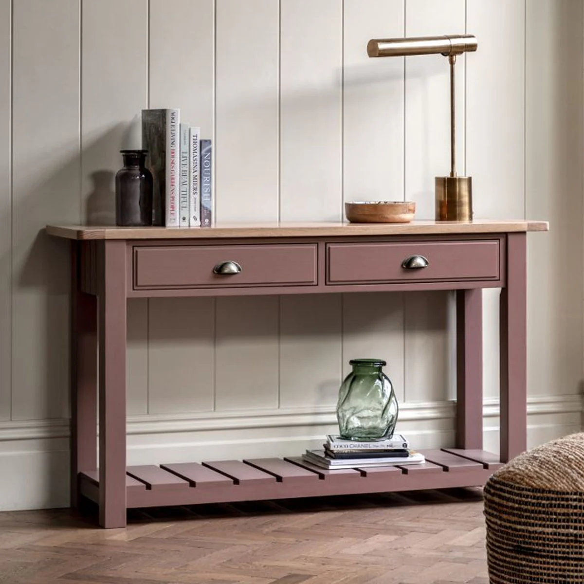 Gallery Direct Eton 2 Drawer Console Clay 1400x380x800mm - Image 2