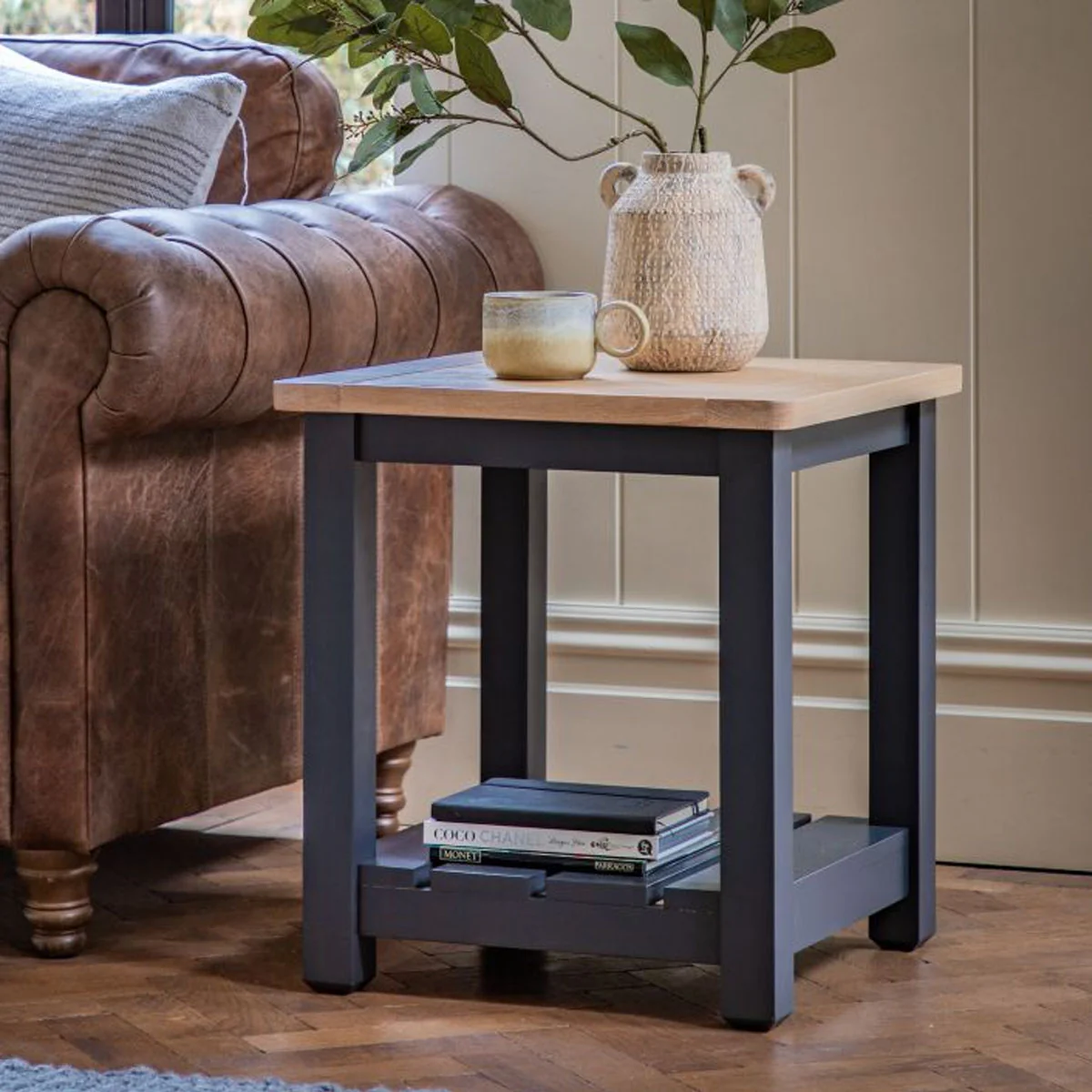 Gallery Direct Eton Side Table Meteor 500x500x550mm - Image 2