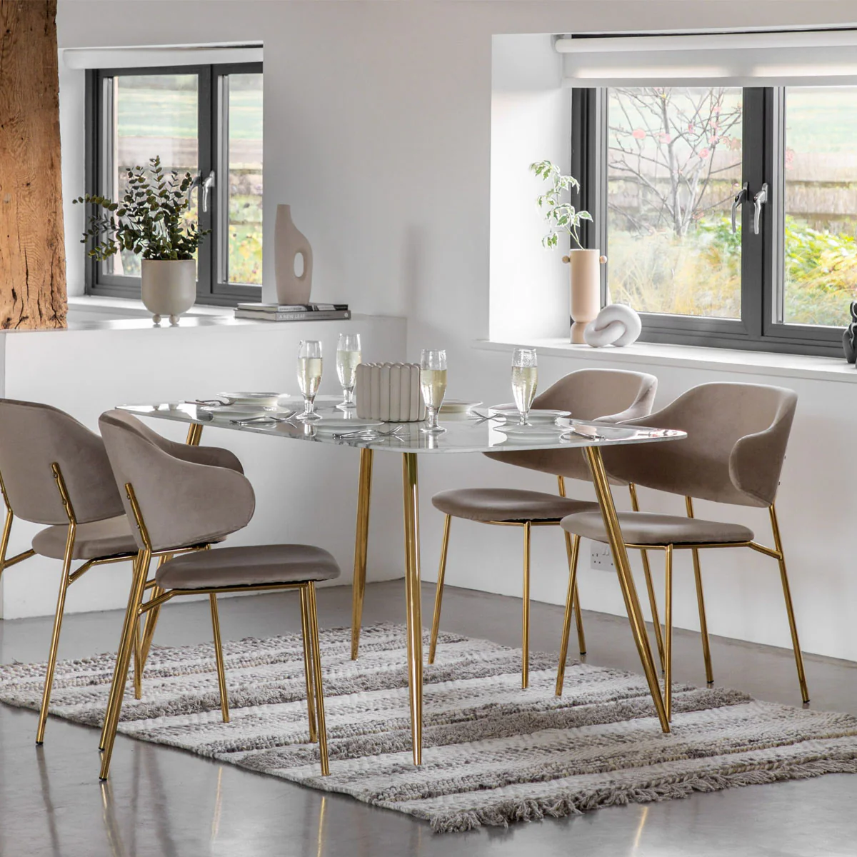 Gallery Direct Evans Dining Table White Effect 1600x900x750mm - Image 6