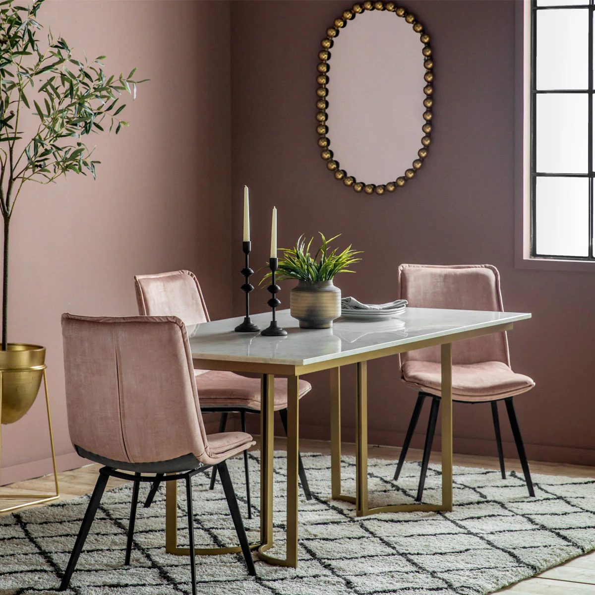 Gallery Direct Everton Dining Table Gold 1800x900x760mm - Image 5
