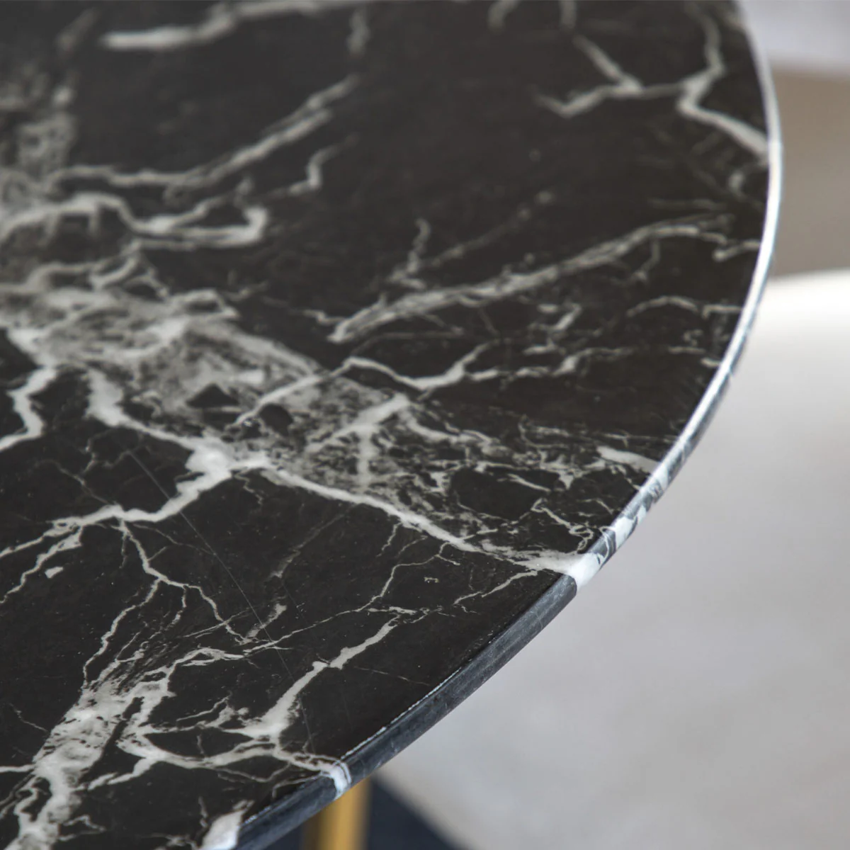 Gallery Direct Fielding Dining Table Black Effect 1100x1100x750mm - Image 2