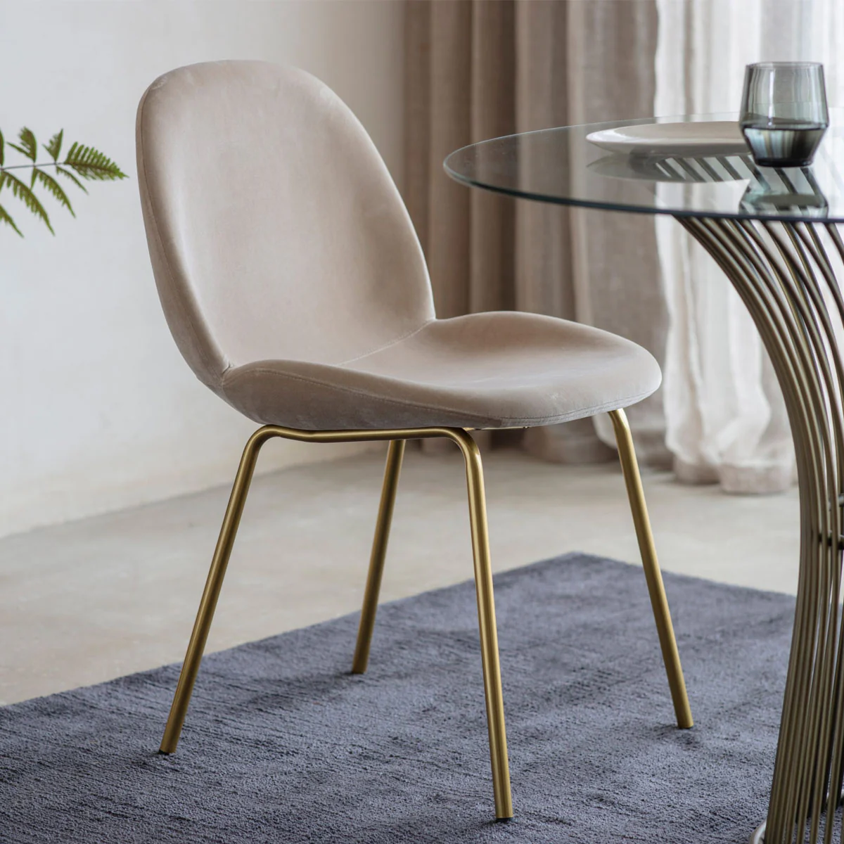 Gallery Direct Flanagan Chair Oatmeal Velvet (2pk) - Image 5