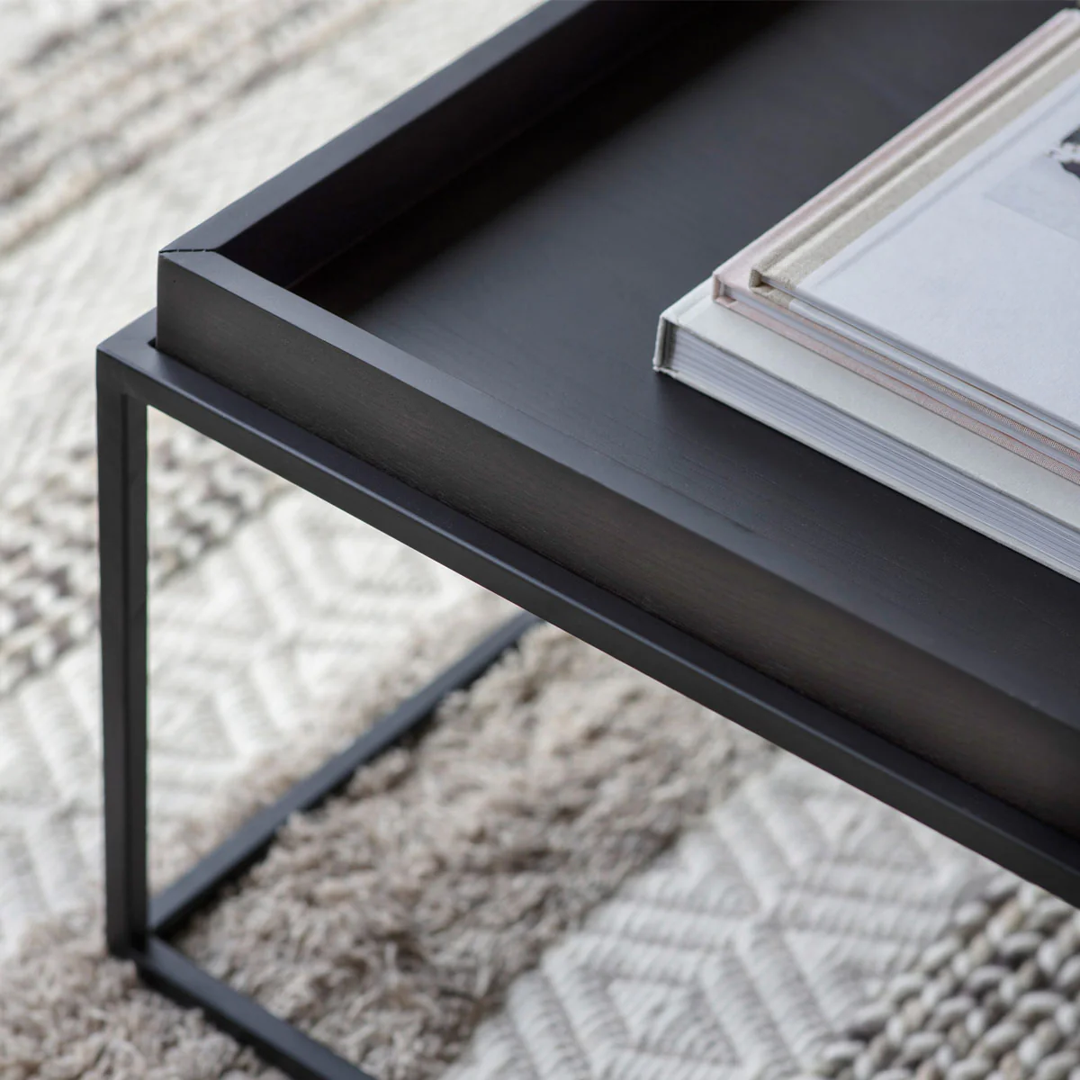 Gallery Direct Forden Tray Coffee Table Black 900x600x400mm - Image 3