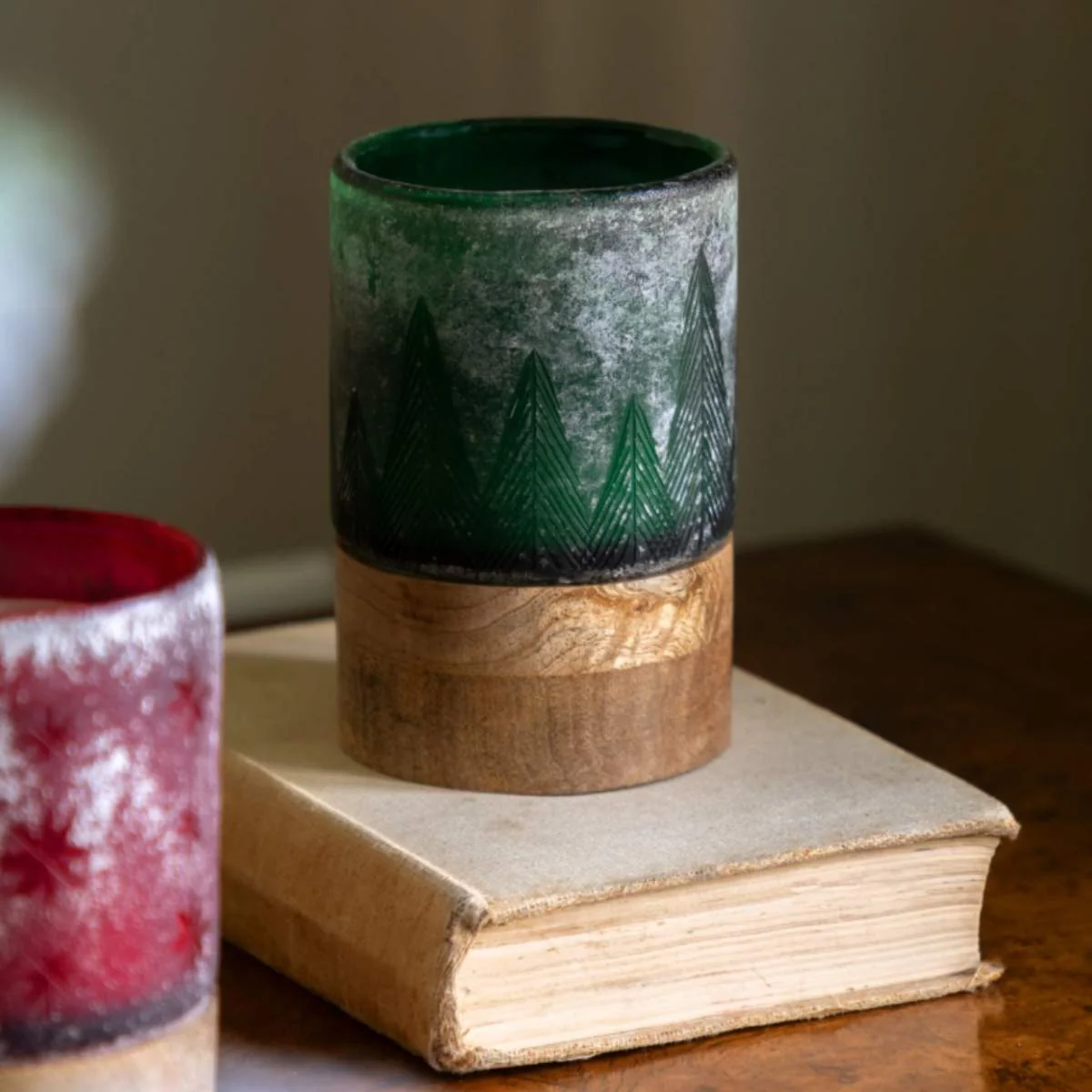 Gallery Direct Forest Glass Candle Jar Green - Image 5