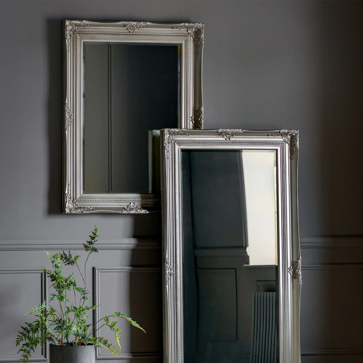 Gallery Direct Hampshire Rectangle Mirror Ant Silver 1130x830mm - Image 5