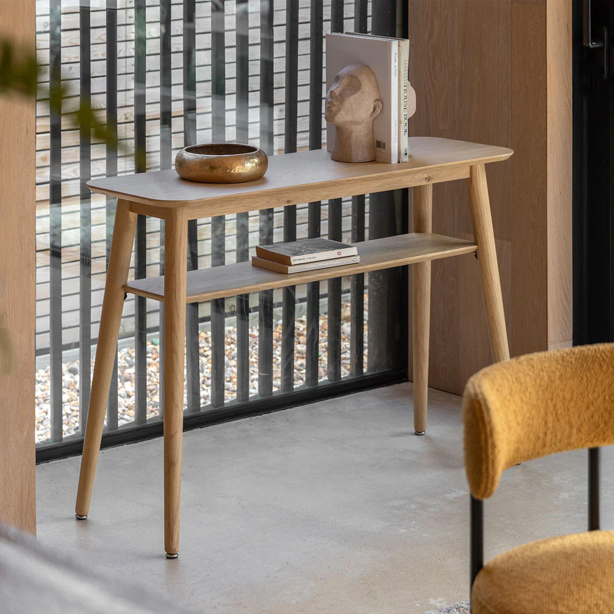 Gallery Direct Hatfield Console Table Natural 1100x350x750mm - Image 4