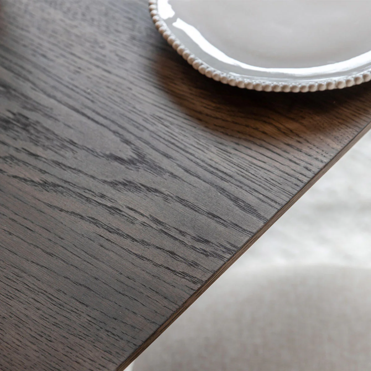 Gallery Direct Hatfield Square Dining Table Smoked 770x770x750mm - Image 4